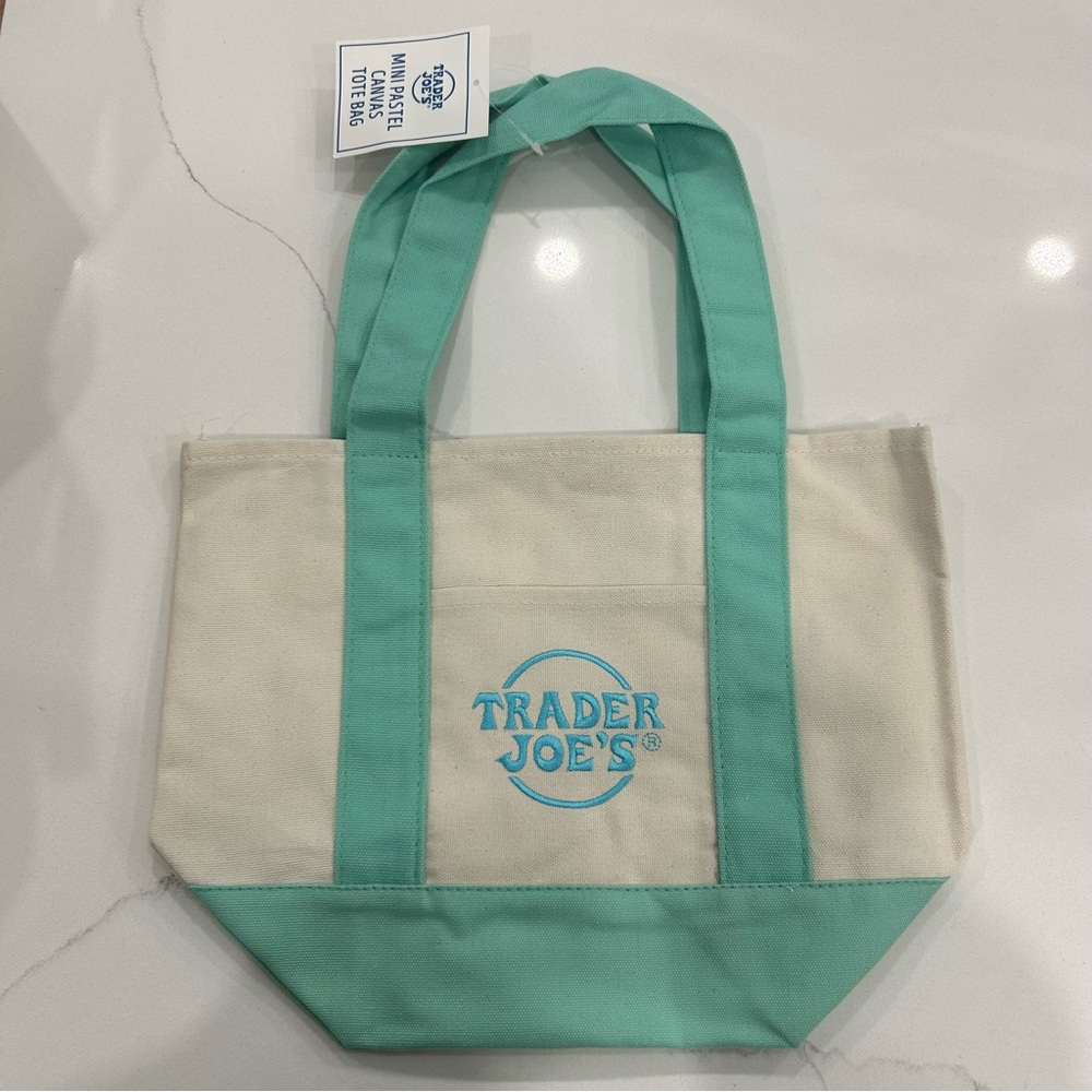 Trader Joe’s mini pastel tote bag